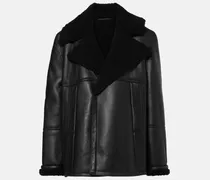 Lederjacke mit Shearling