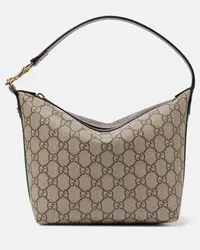 Gucci Schultertasche Ophidia GG Super Mini aus Canvas Braun