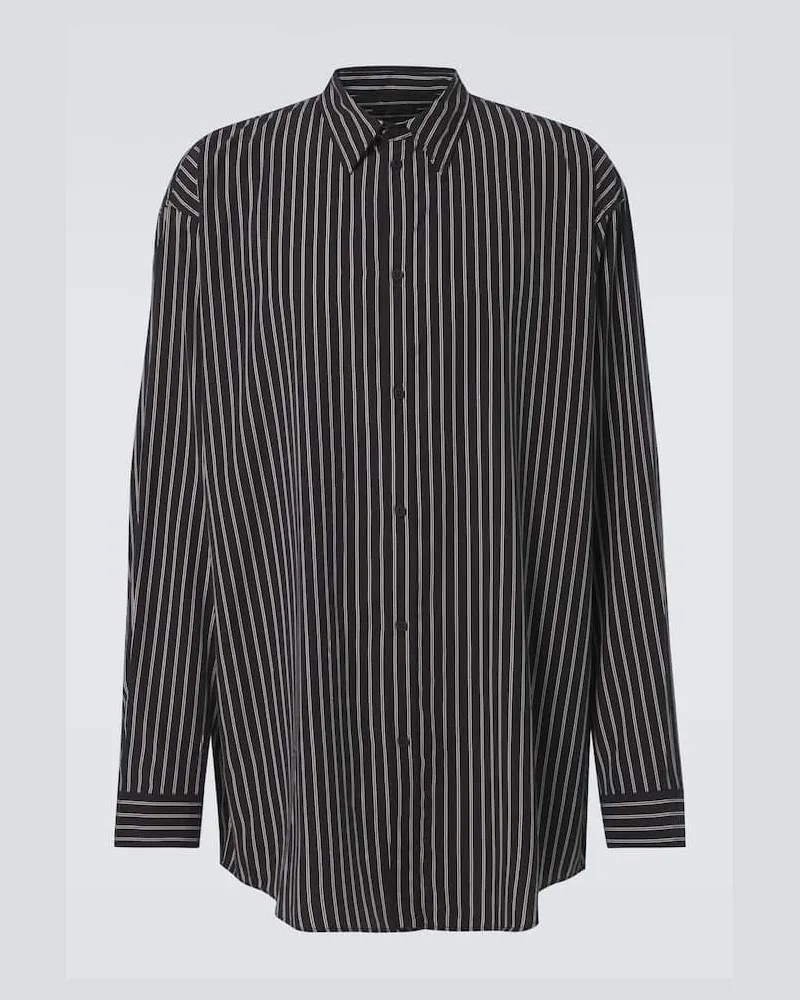 Balenciaga Hemd Flowing aus Popeline Schwarz