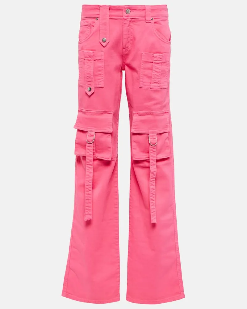 Blumarine Low-Rise-Cargohose aus Denim Rosa