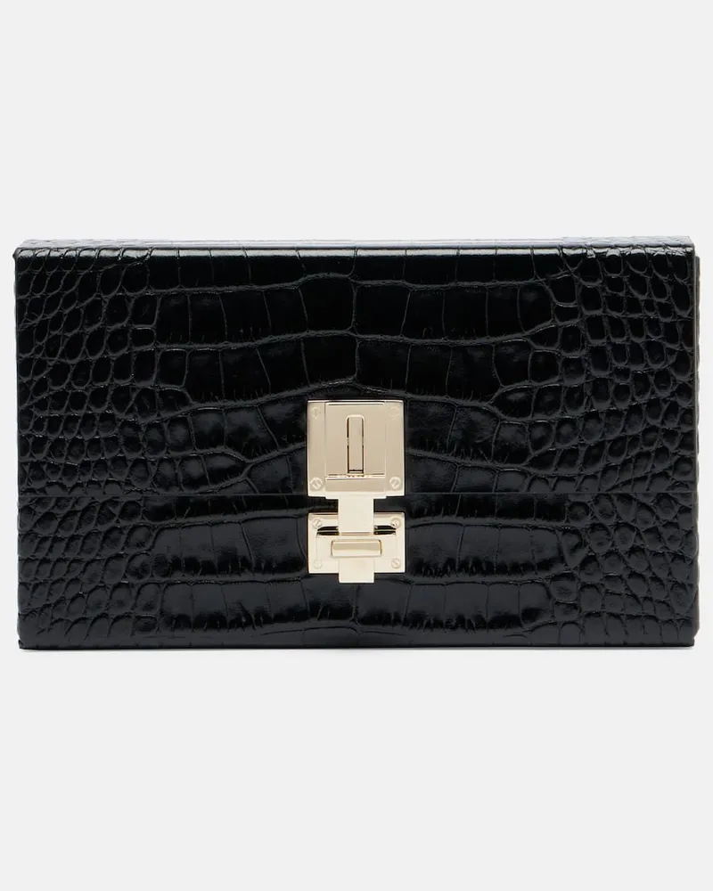 Tom Ford Clutch T Latch aus Leder Schwarz