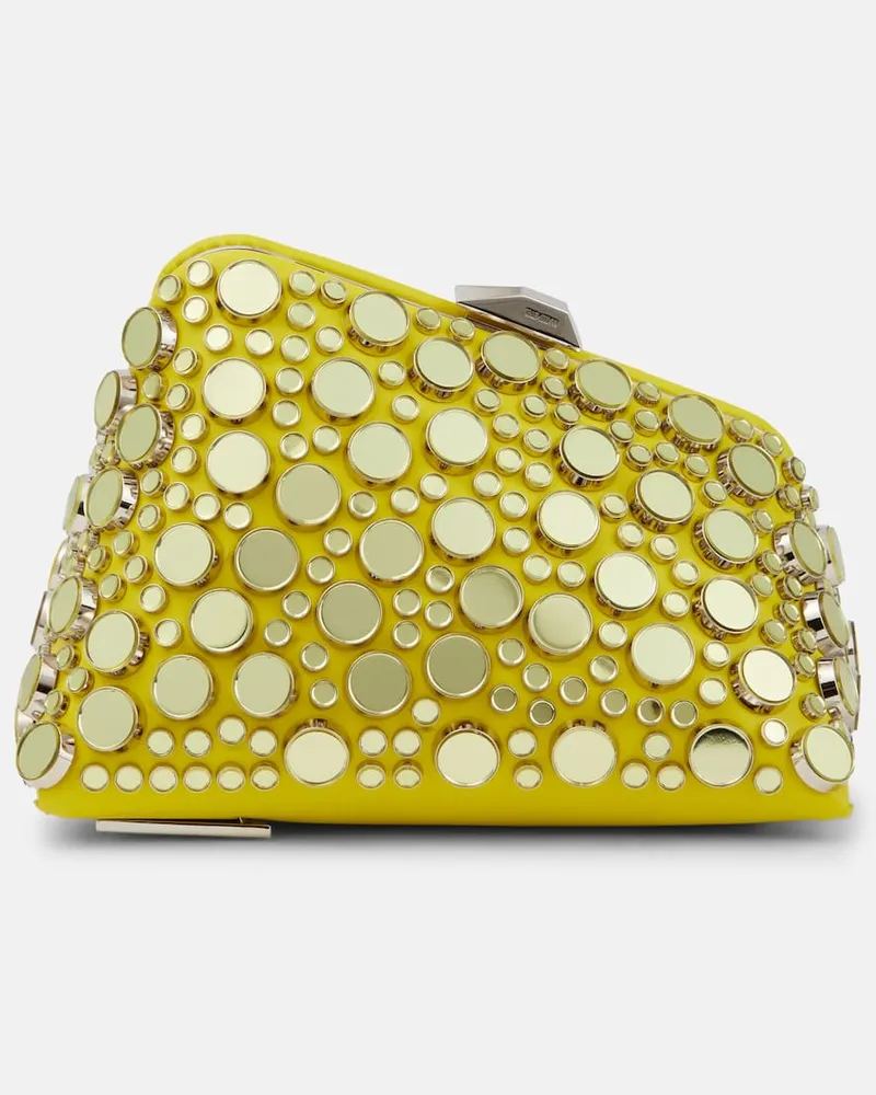 ATTICO Verzierte Clutch Midnight Mini aus Leder Gelb