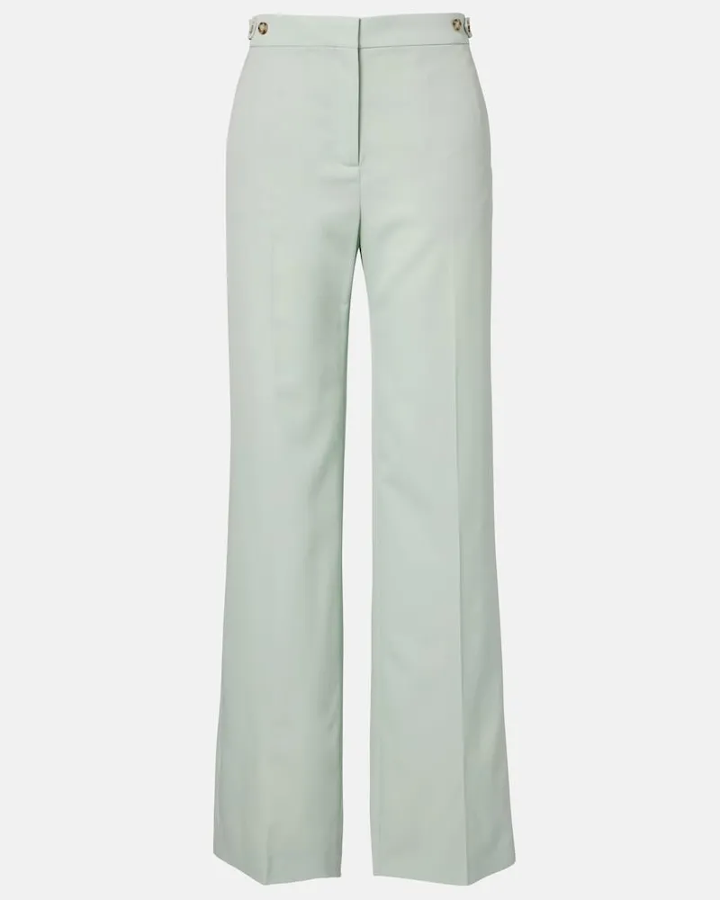Stella McCartney Gerade Hose aus Wolle Blau