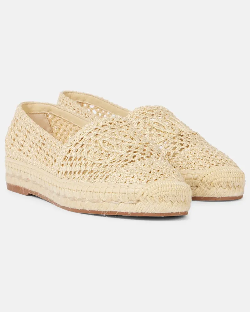 Chloé Chloé Espadrilles Isla aus Häkelstrick Beige
