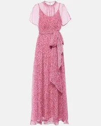 Max Mara Robe Novak aus Seidensatin Pink