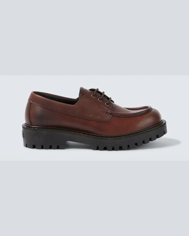 Prada Schnürschuhe aus Leder Braun