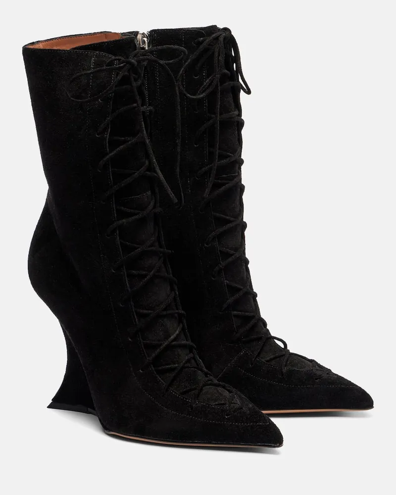 Paris Texas Stiefel Nina 105 aus Veloursleder Schwarz