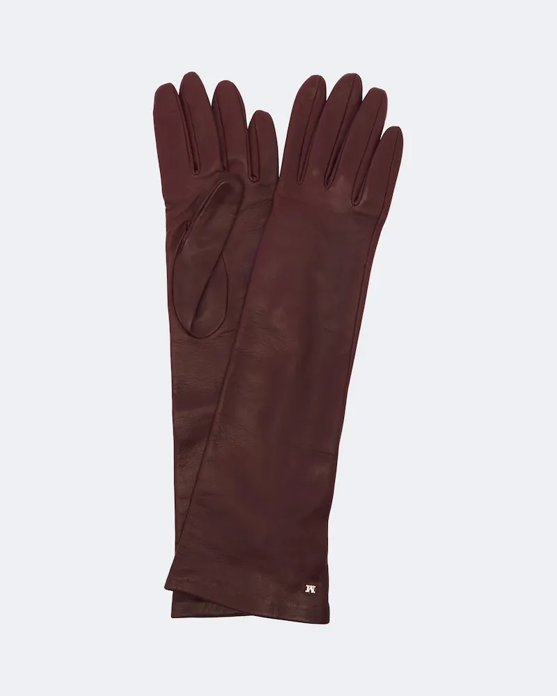 Max Mara Handschuhe aus Leder Burgunderrot