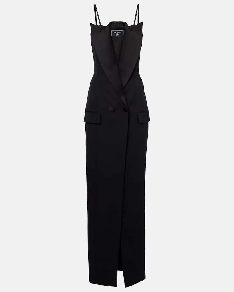 Balmain Robe aus Wolle Schwarz