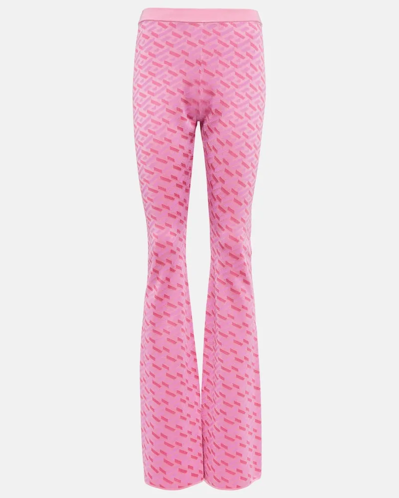 Versace Schlaghose La Greca aus Jacquard Rosa