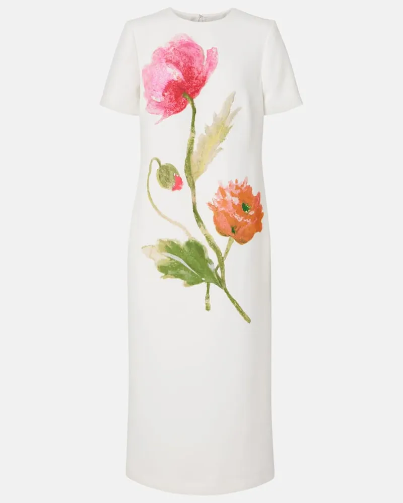 Carolina Herrera New York Midikleid aus Crêpe Weiß