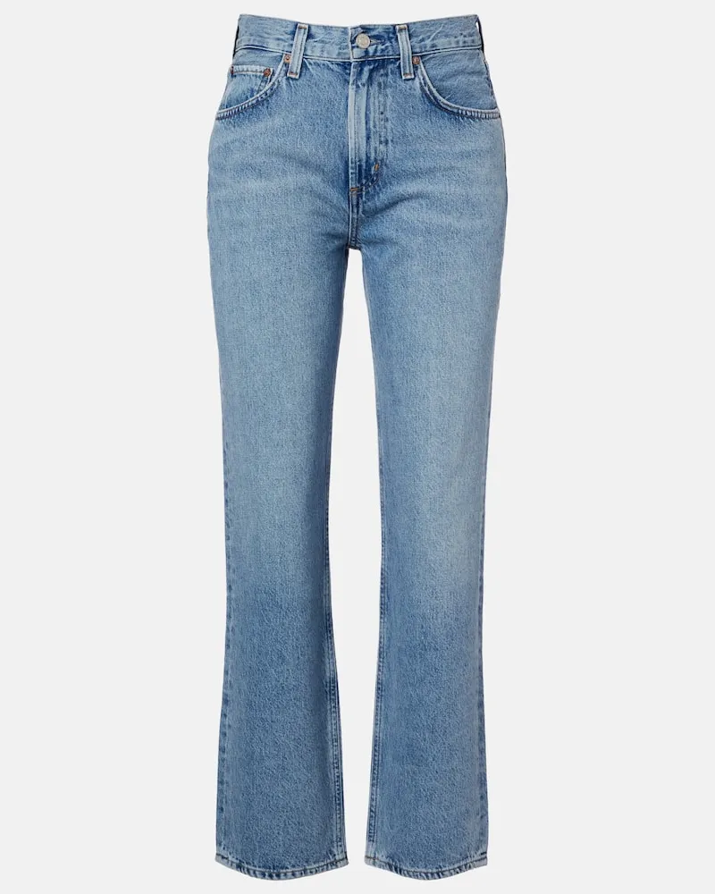 AGOLDE High-Rise Straight Jeans Valen Blau