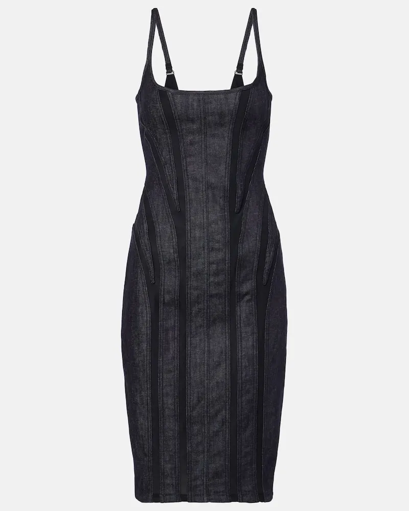 Thierry Mugler Jeanskleid mit Mesh Blau