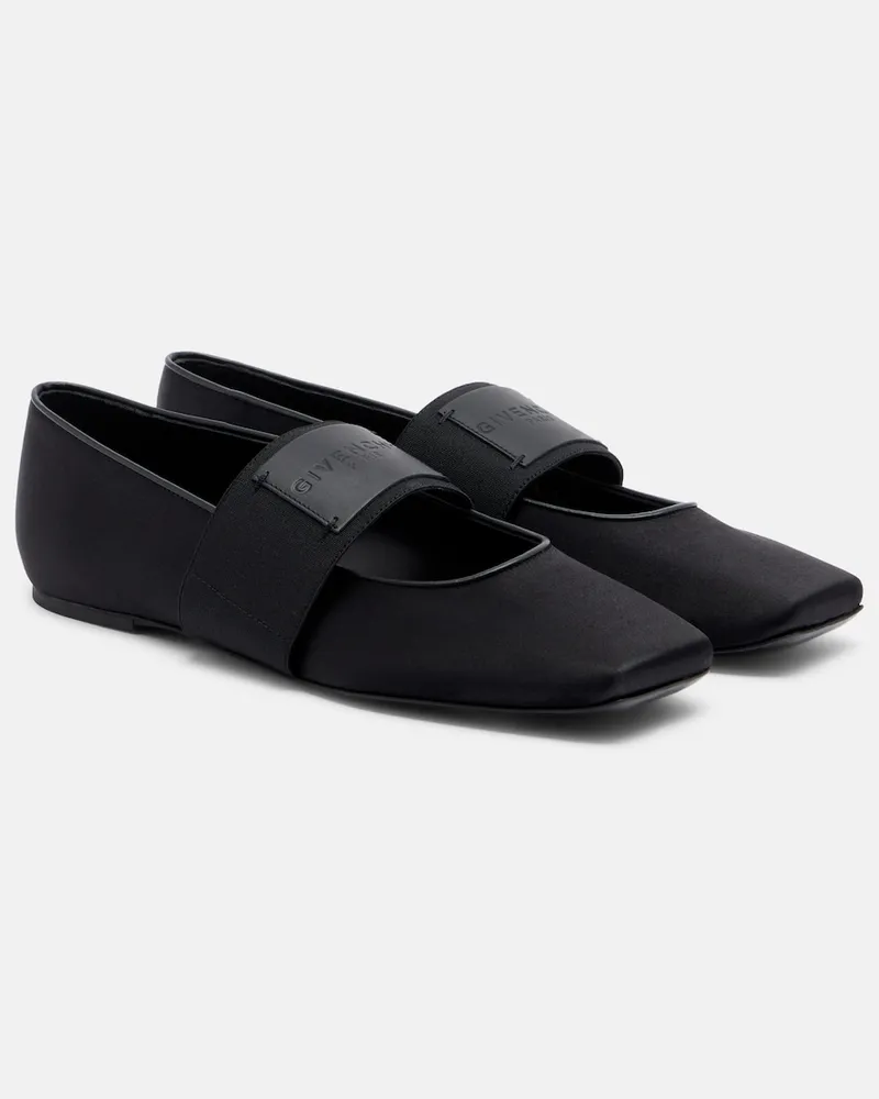 Givenchy Ballerinas Sliced Square aus Satin Schwarz