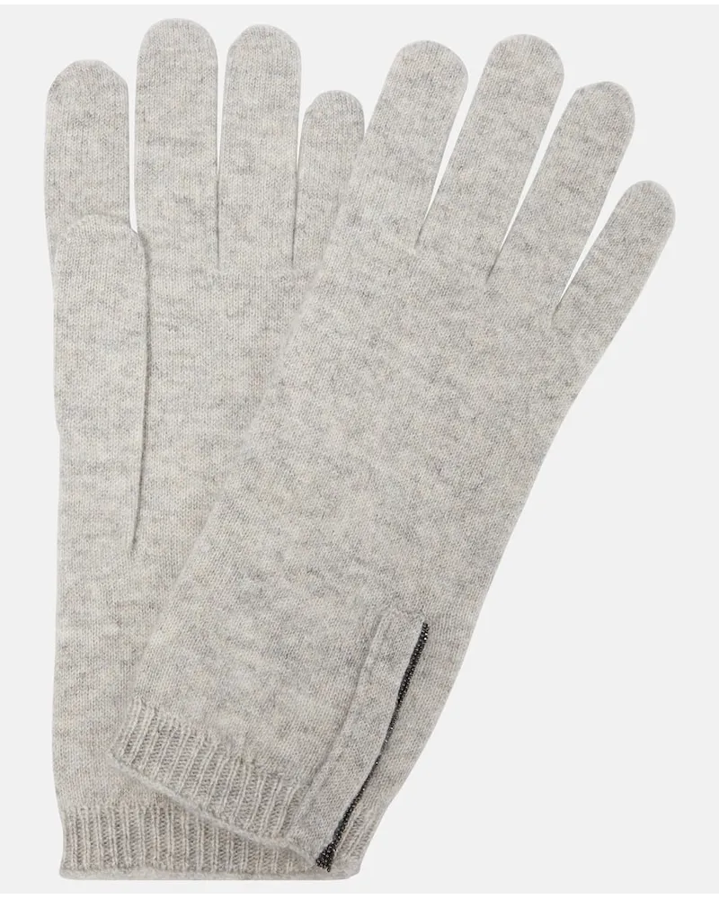 Brunello Cucinelli Handschuhe aus Kaschmir Grau