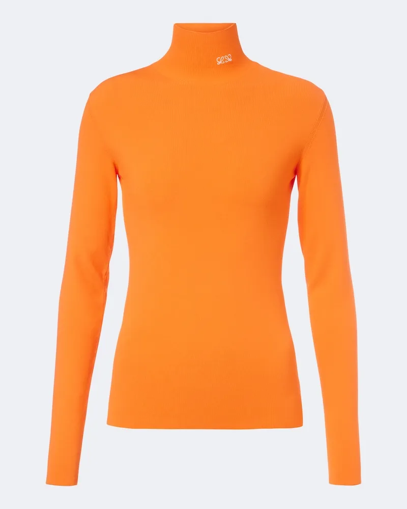 Loewe Top Double aus Rippstrick Orange