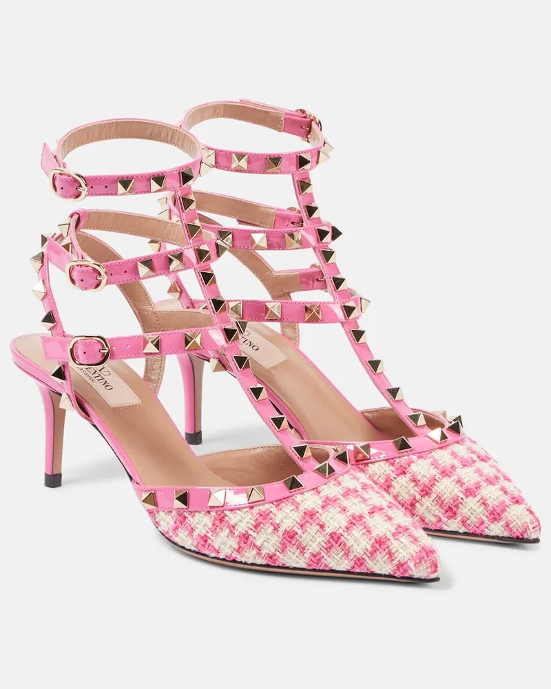 Valentino Garavani Pumps Rockstud 65 aus Bouclé Rosa