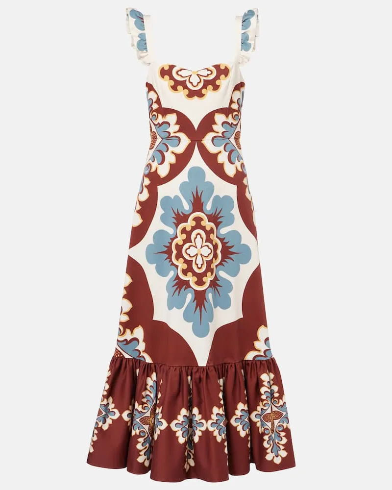 La DoubleJ Midikleid Gingerbread aus einem Baumwollgemisch Multicolor