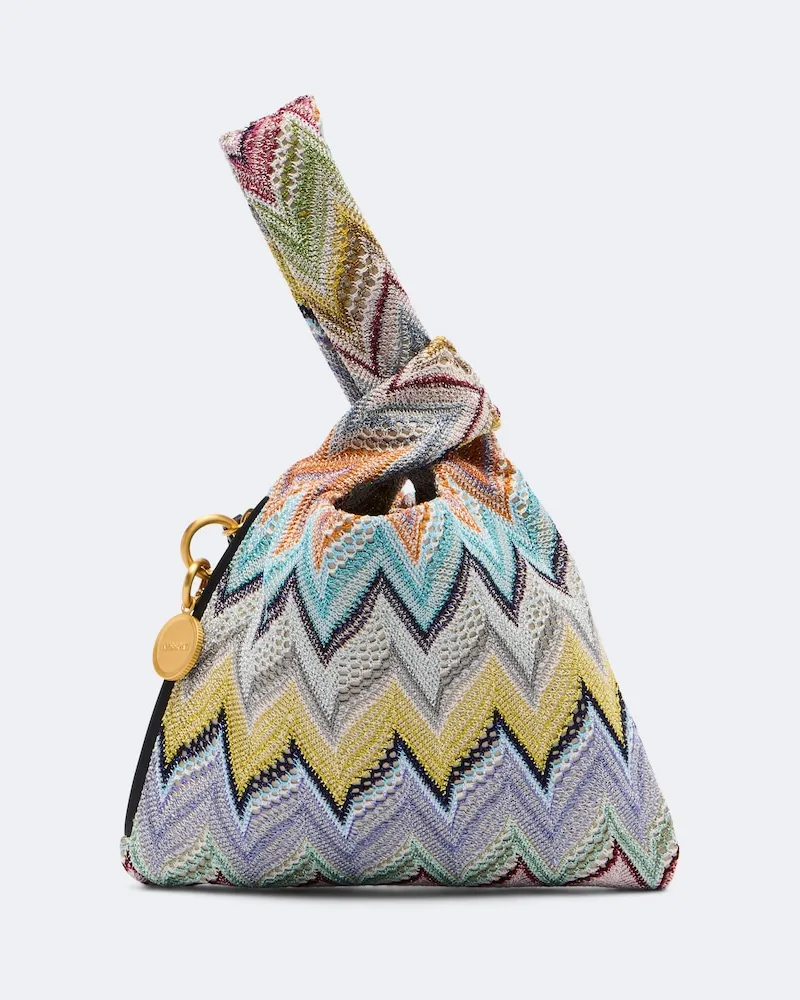 Missoni Henkeltasche Zizag aus Häkelstrick Multicolor