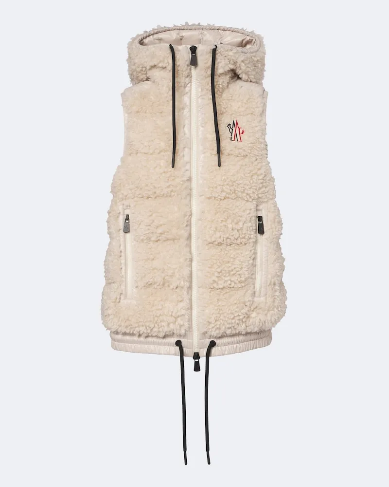Moncler Daunenweste aus Teddyfell Beige