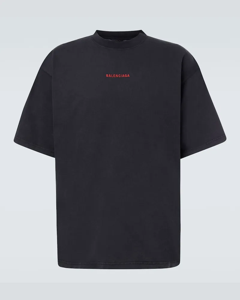 Balenciaga T-Shirt aus Baumwoll-Jersey Schwarz