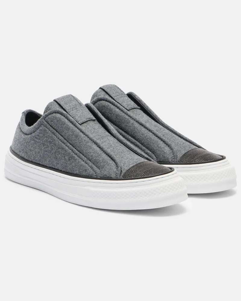 Brunello Cucinelli Slip-Ons Grau