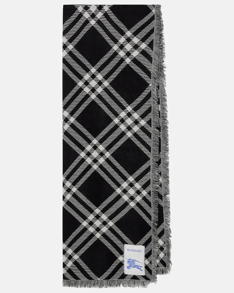 Burberry Schal Burberry Check aus Wolle und Seide Grau