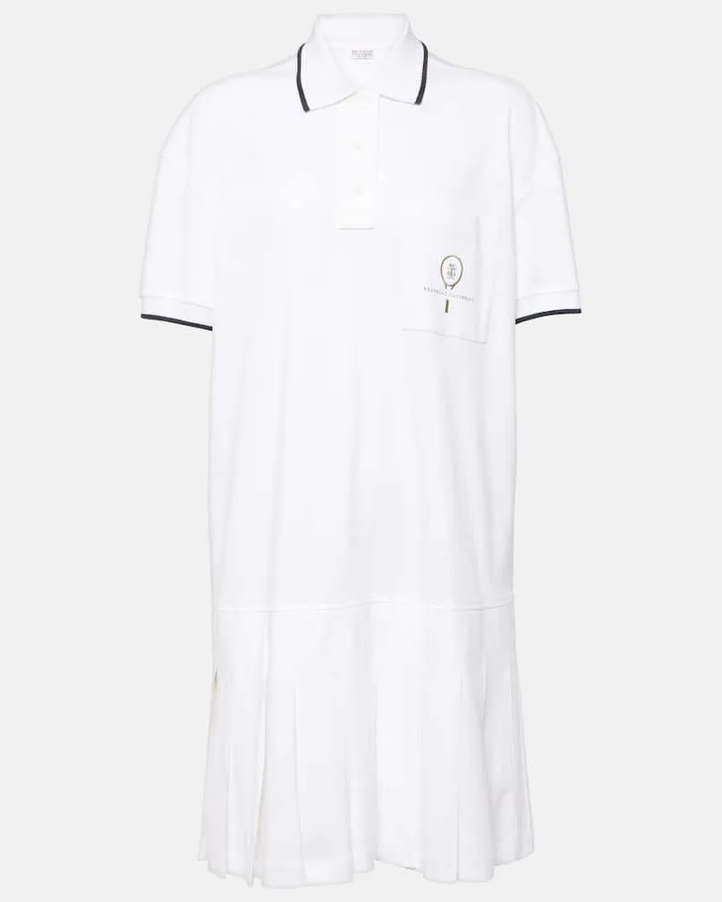 Brunello Cucinelli Polokleid aus Baumwolle Weiß