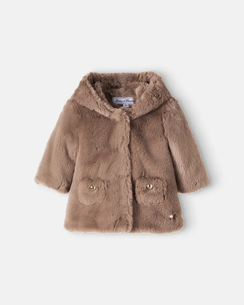Tartine et Chocolat Baby Mantel mit Kapuze Braun