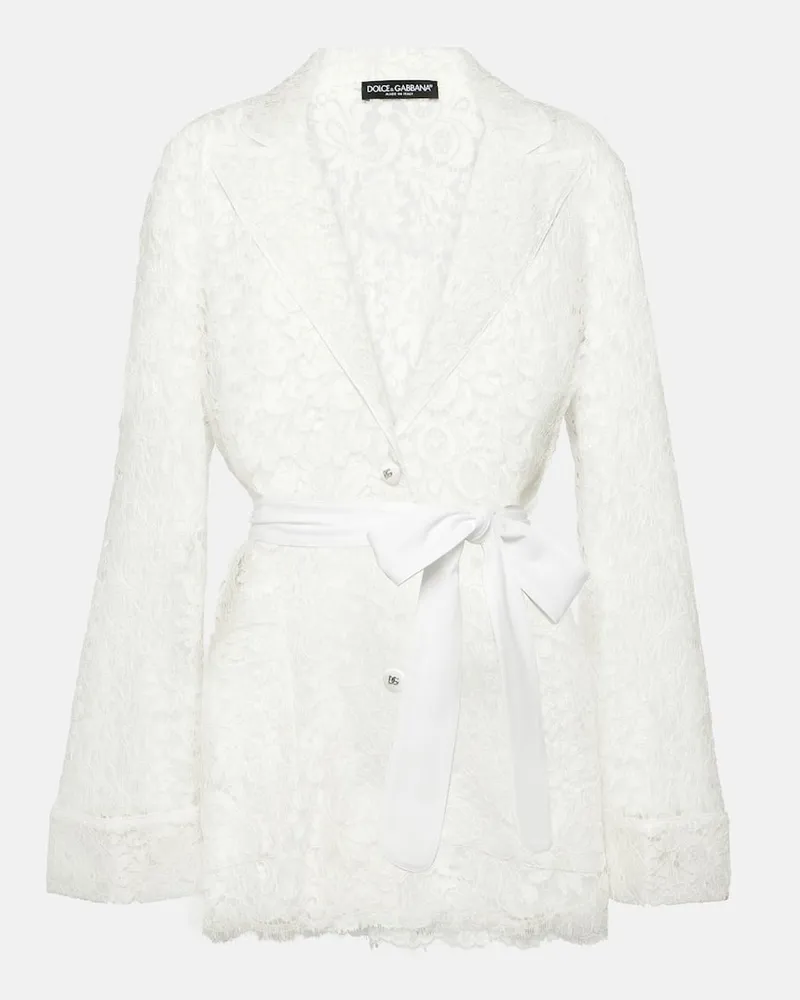 Dolce & Gabbana Blazer aus Spitze Weiß