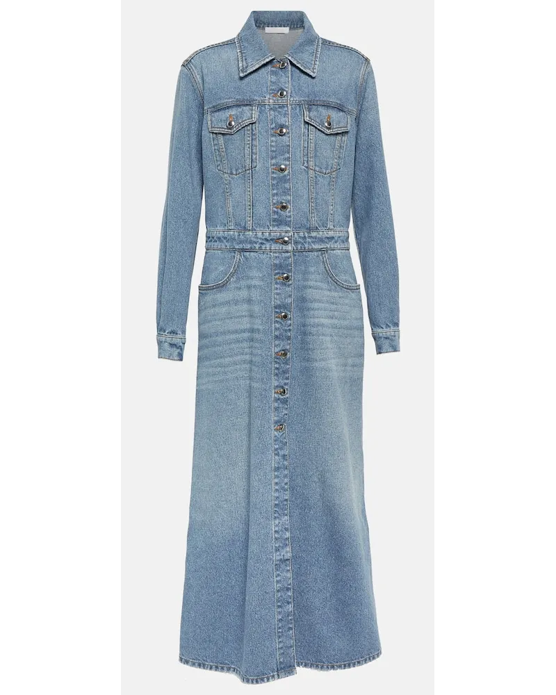 Chloé Chloé Maxikleid aus Denim Blau
