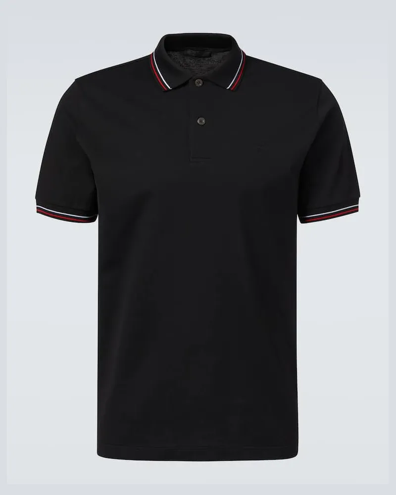 Prada Polohemd aus Baumwoll-Piqué Schwarz