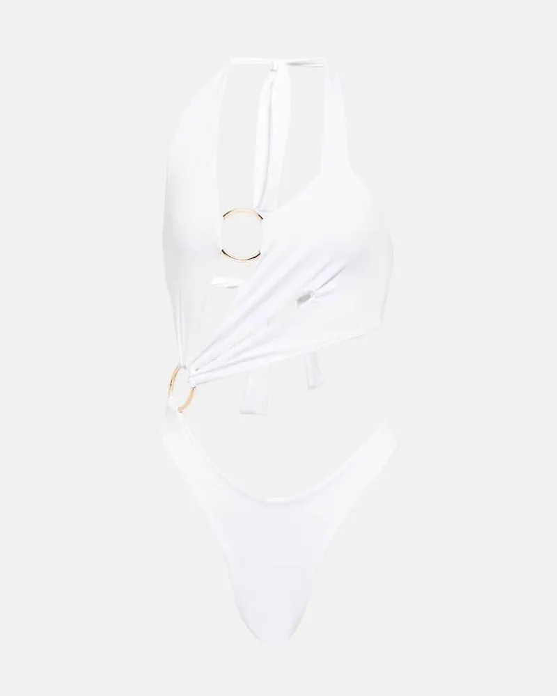 Louisa Ballou Badeanzug mit Cut-outs Weiß