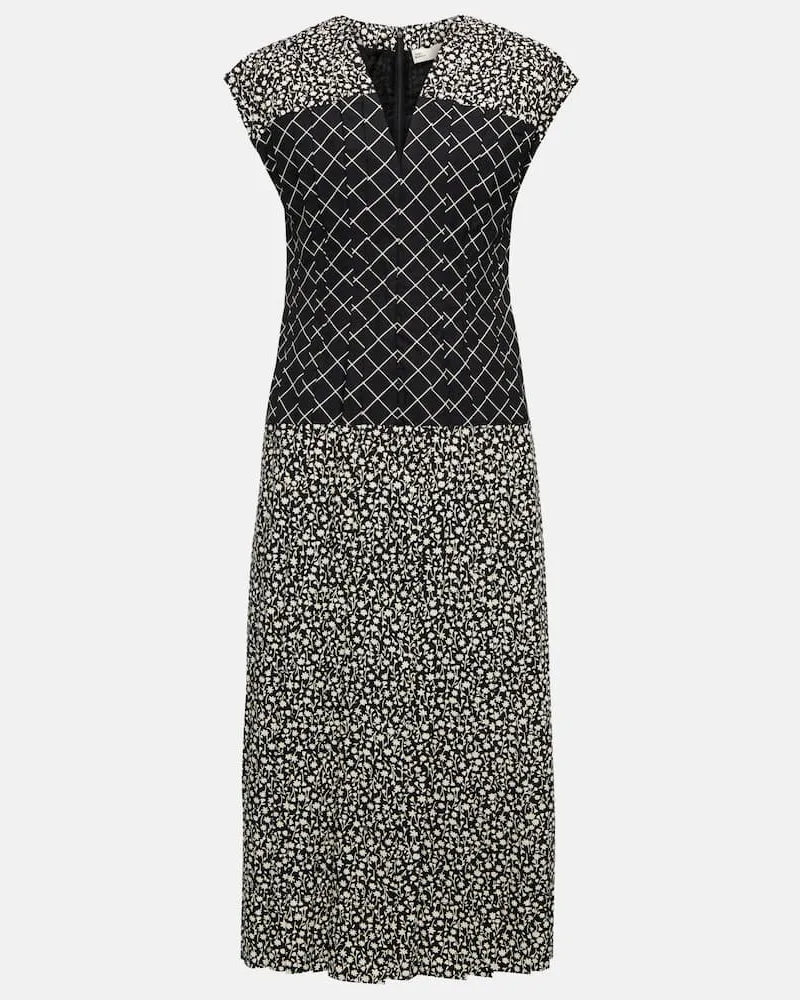 Tory Burch Bedrucktes Maxikleid aus Baumwolle Schwarz