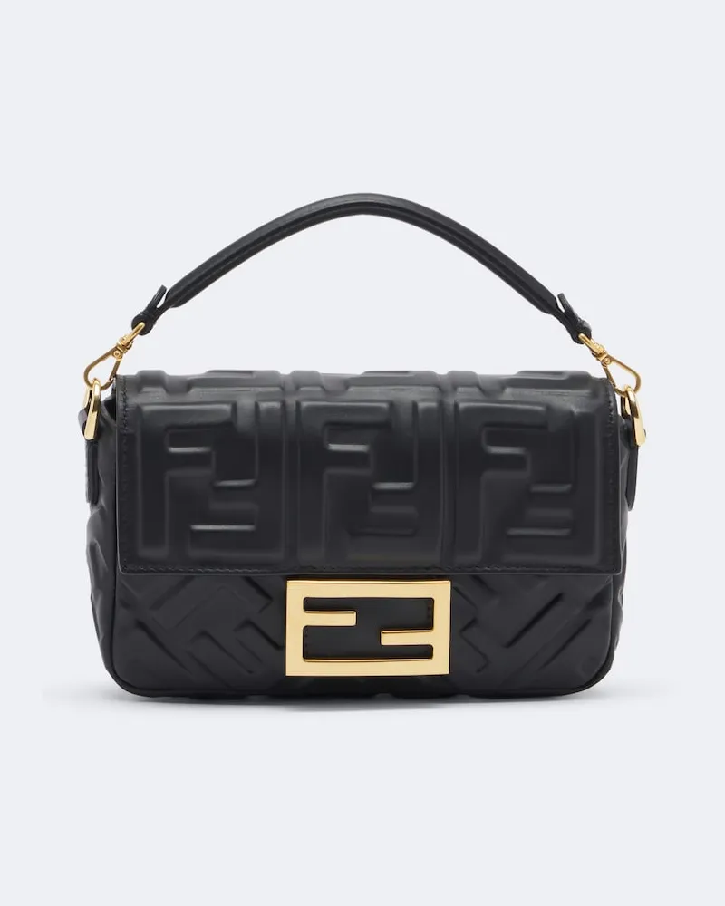 Fendi Henkeltasche Baguette® Mini aus Leder Schwarz