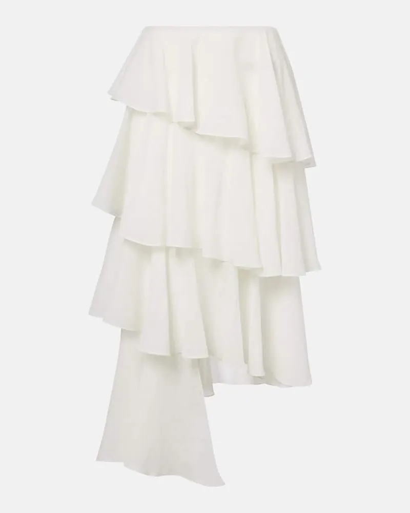 Alaïa Alaïa Maxirock aus Baumwolle und Leinen Weiß