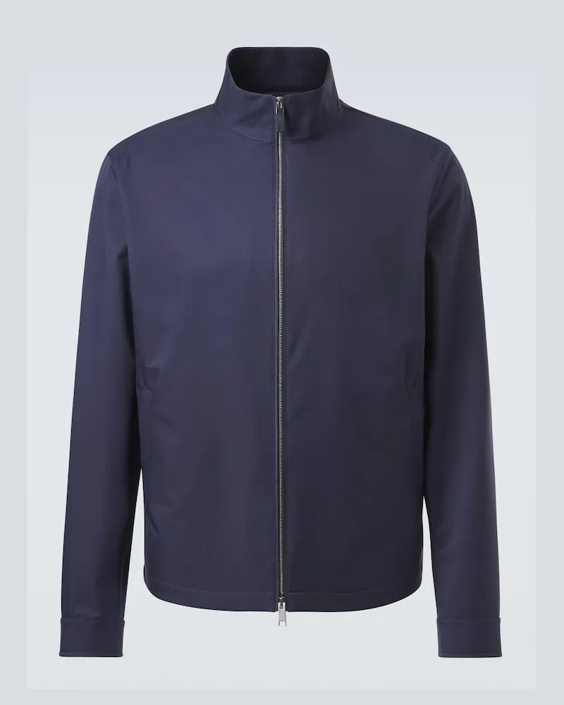 Ermenegildo Zegna Blouson aus einem Baumwollgemisch Blau