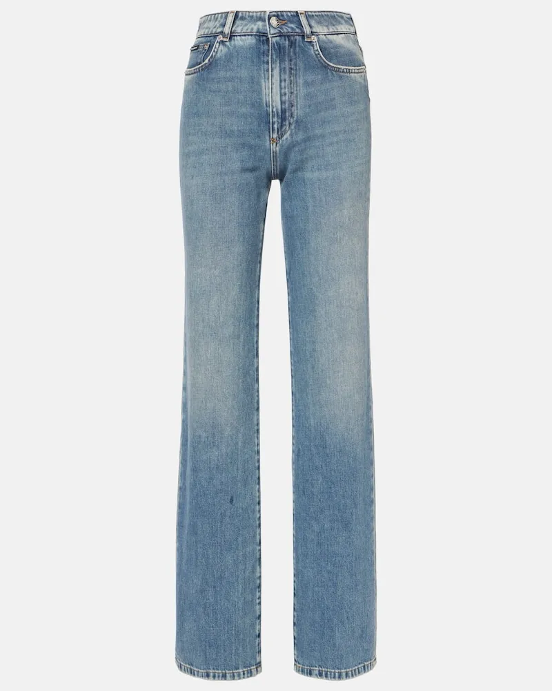 Dolce & Gabbana High-Rise Wide-Leg Jeans Blau