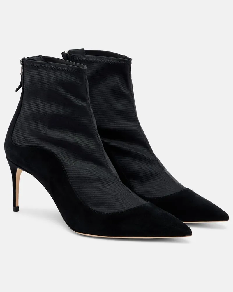 Malone Souliers Ankle Boots Elisa 70 mit Veloursleder Schwarz
