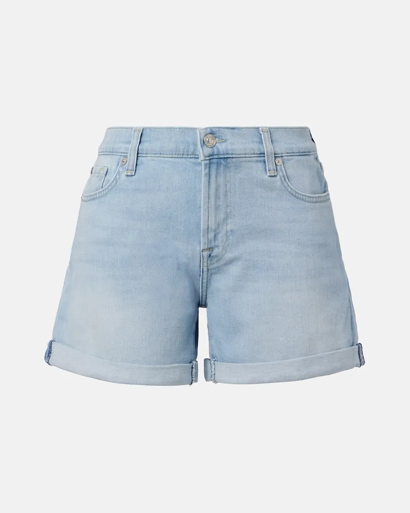 7 for all mankind Mid-Rise Jeansshorts Blau