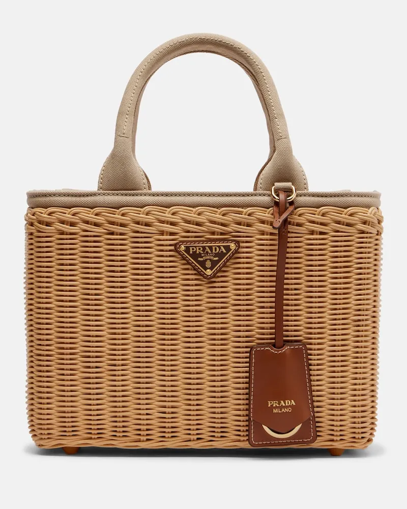 Prada Tote Bag Medium mit Canvas Beige