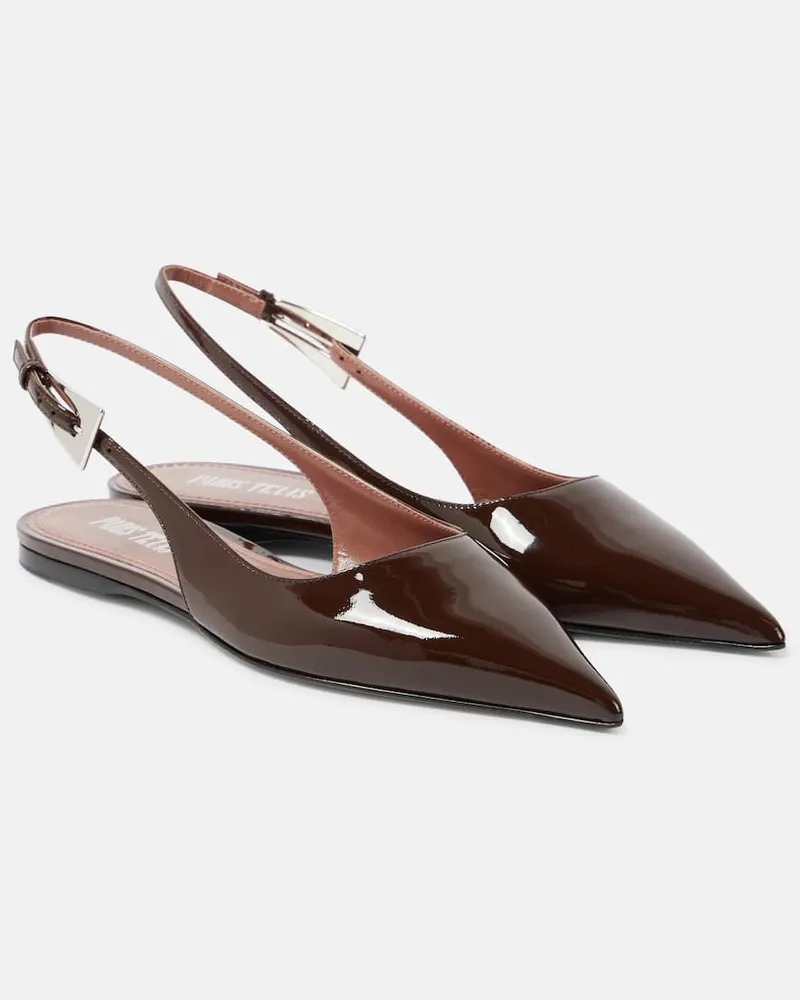 Paris Texas Slingback-Ballerinas Jessica 10 aus Lackleder Braun