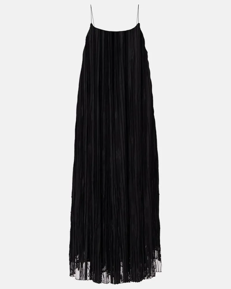 Totême Besticktes Maxikleid aus Tüll Schwarz