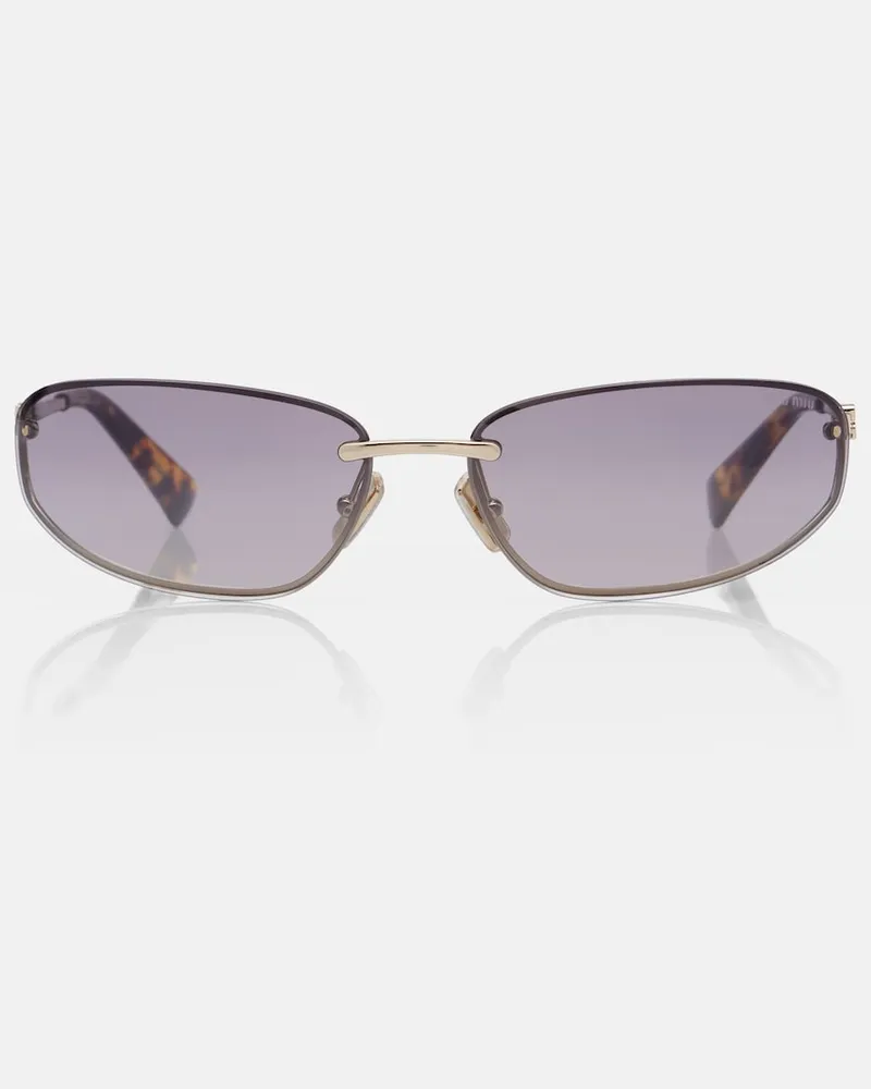 Miu Miu Ovale Sonnenbrille Miu Nocturne Gold