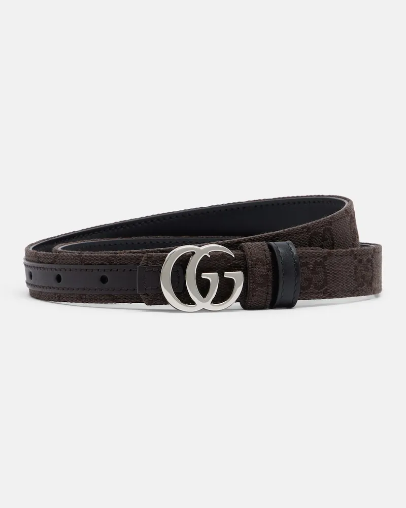 Gucci Wendbarer Gürtel GG Marmont aus Canvas Braun