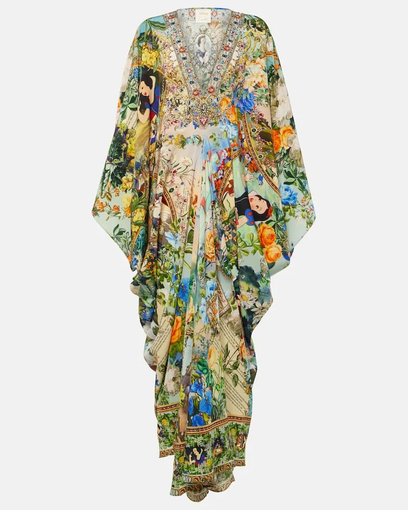 Camilla X Disney® Verzierter Kaftan aus Seide Multicolor