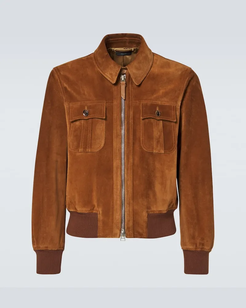Tom Ford Blouson aus Veloursleder Braun