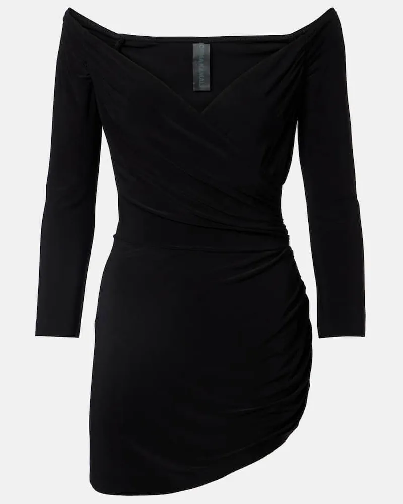 Norma Kamali Minikleid aus Jersey Schwarz