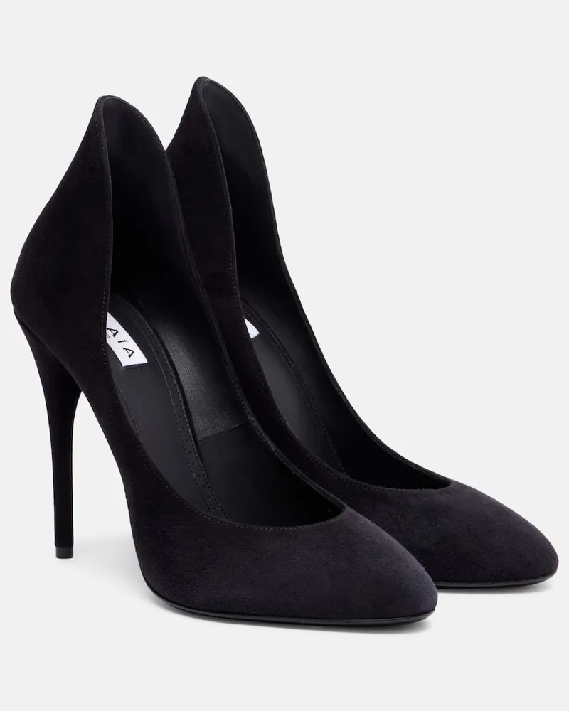 Alaïa Alaïa Pumps Decolette 110 aus Veloursleder Schwarz