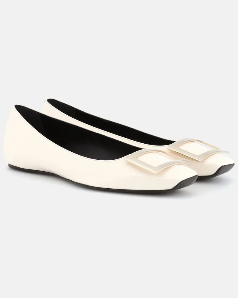 Roger Vivier Ballerinas Trompette aus Lackleder Weiß